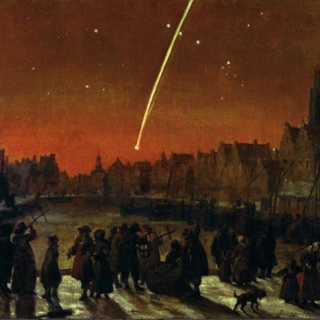 Comet streaking across the sky