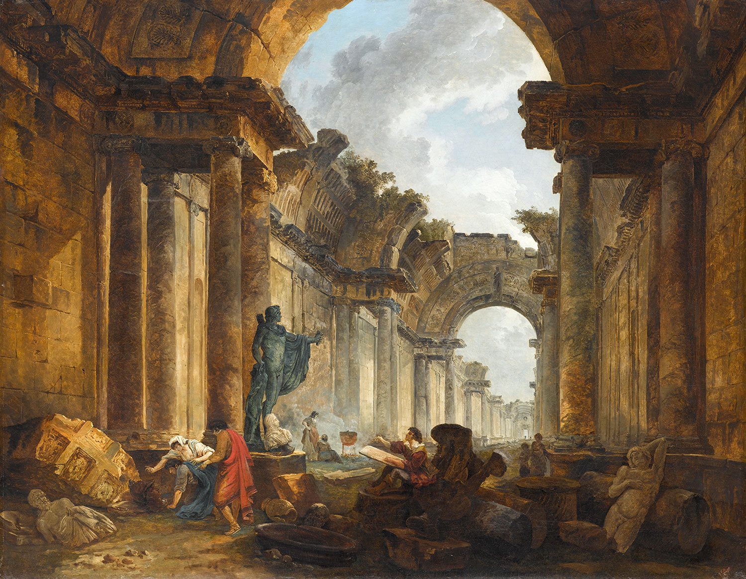 View Grand Gallery of the Louvre in Ruins