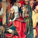 Altarpiece representing San Bernardino de Siena and his guardian angel crossing the Red Sea